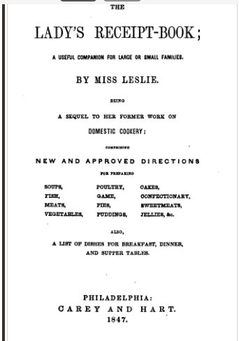 lady reciept book 1847